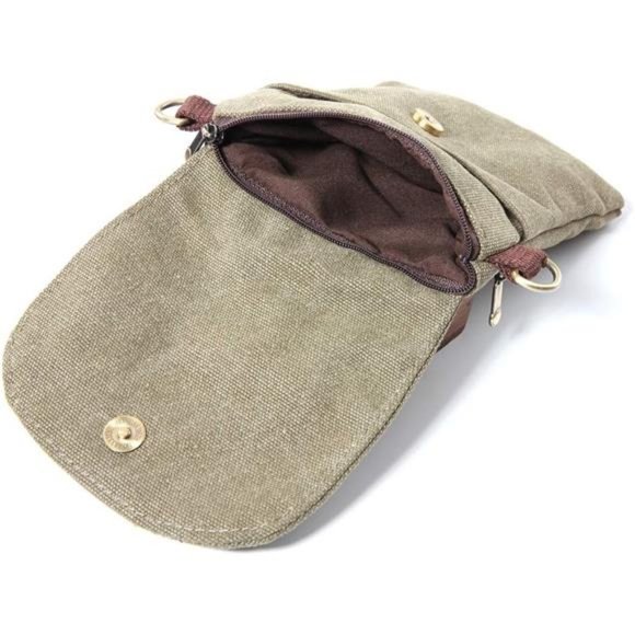 Vintage Embroidered Canvas Small Flip Crossbody Bag Cell Phone Pouch for Women - Picture 6 of 6